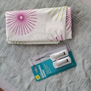 Home Care Kit- Premium Flip Open Removable Hooks and Random New Shower Curtain